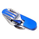 6-in-1-Reise-/Camping-Klappbesteckset aus Edelstahl, Löffel + Gabel + Messer + Flaschenöffner-Set – Bild 2