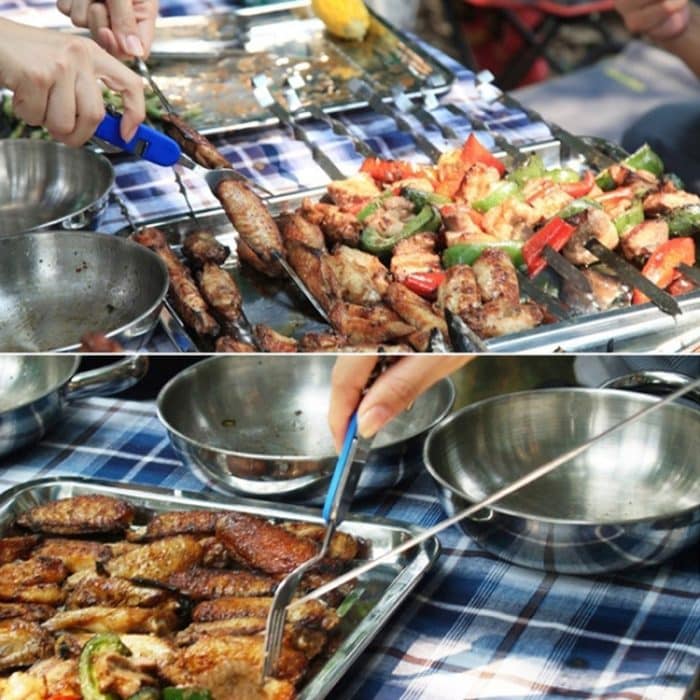 6-in-1-Reise-/Camping-Klappbesteckset aus Edelstahl, Löffel + Gabel + Messer + Flaschenöffner-Set – Bild 11