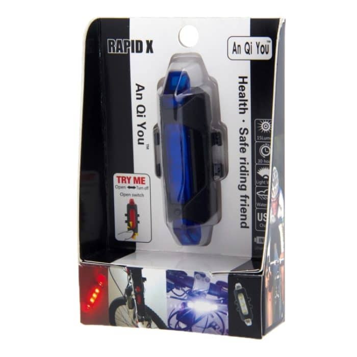 AQY-093 Abnehmbares, über USB wiederaufladbares LED-Fahrradrücklicht – Bild 11