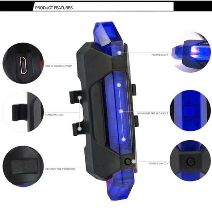 AQY-093 Abnehmbares, über USB wiederaufladbares LED-Fahrradrücklicht – Bild 8