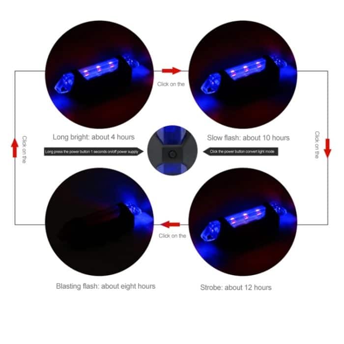 AQY-093 Abnehmbares, über USB wiederaufladbares LED-Fahrradrücklicht – Bild 9