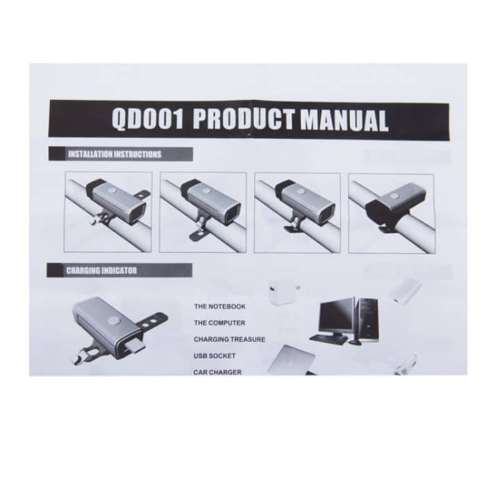 MC-QD001 180 Lumen USB wiederaufladbare LED-Leuchte aus hellem Aluminium mit Lenkerhalterung – Bild 6