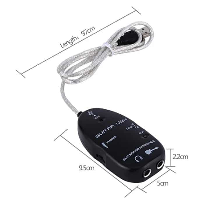 USB-Schnittstelle, Gitarren-Verbindungskabel, PC/MAC-Aufnahme, USB Interface Guitar Link Cable (Black), USB Interface Guitar Link Cable (White) – Bild 2