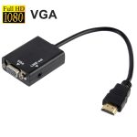 26 cm HDMI zu VGA + Audioausgang Video-Konvertierungskabel mit 3,5 mm Audiokabel, unterstützt Full HD 1080P (schwarz) – Bild 2