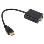 26 cm HDMI zu VGA + Audioausgang Video-Konvertierungskabel mit 3,5 mm Audiokabel, unterstützt Full HD 1080P (schwarz) – Bild 3