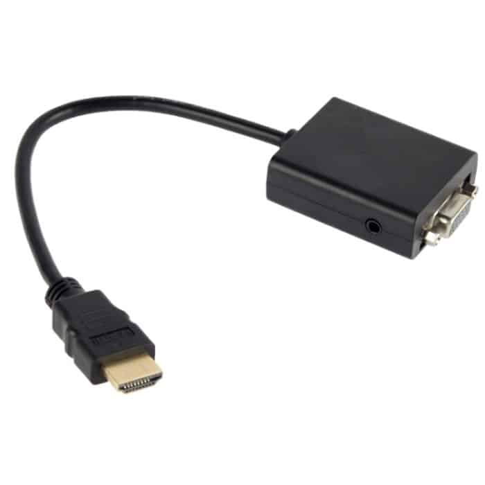 26 cm HDMI zu VGA + Audioausgang Video-Konvertierungskabel mit 3,5 mm Audiokabel, unterstützt Full HD 1080P (schwarz) – Bild 3