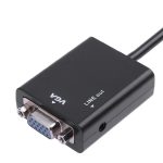 26 cm HDMI zu VGA + Audioausgang Video-Konvertierungskabel mit 3,5 mm Audiokabel, unterstützt Full HD 1080P (schwarz) – Bild 4