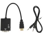 26 cm HDMI zu VGA + Audioausgang Video-Konvertierungskabel mit 3,5 mm Audiokabel, unterstützt Full HD 1080P (schwarz) – Bild 5
