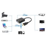 26 cm HDMI zu VGA + Audioausgang Video-Konvertierungskabel mit 3,5 mm Audiokabel, unterstützt Full HD 1080P (schwarz) – Bild 10