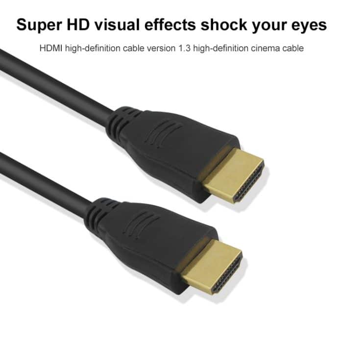 1 m HDMI 19-poliges Stecker-zu-HDMI 19-poliges Steckerkabel, Version 1.3, Unterstützung für HD-TV / Xbox 360 / PS3 usw. (schwarz + vergoldet) – Bild 2