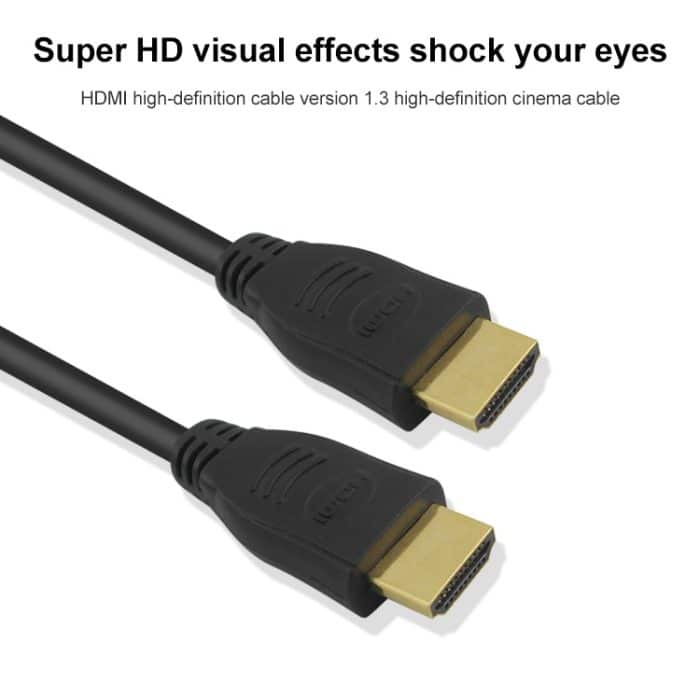 50 cm HDMI 19-poliges Stecker-zu-HDMI 19-poliges Steckerkabel, Version 1.3, Unterstützung für HD-TV / Xbox 360 / PS3 usw. (schwarz + vergoldet) – Bild 2