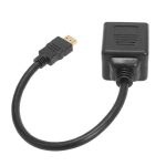 30cm HDMI Splitter Adapter Y Verteiler Stecker mit 2 Kupplung Gel (vergoldet) (Schwarz) – Bild 3