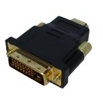 HDMI 19Pin-Stecker auf DVI 24 + 1-Pin-Steckeradapter (vergoldet) (schwarz)