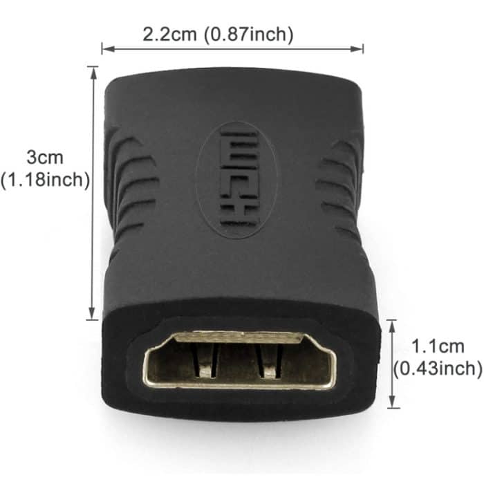HDMI 19 Pin Buchse auf HDMI 19Pin Buchse Adapter (schwarz) – Bild 3