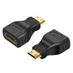Vergoldeter Mini-HDMI-Stecker auf 19-poligen HDMI-Adapter (schwarz)