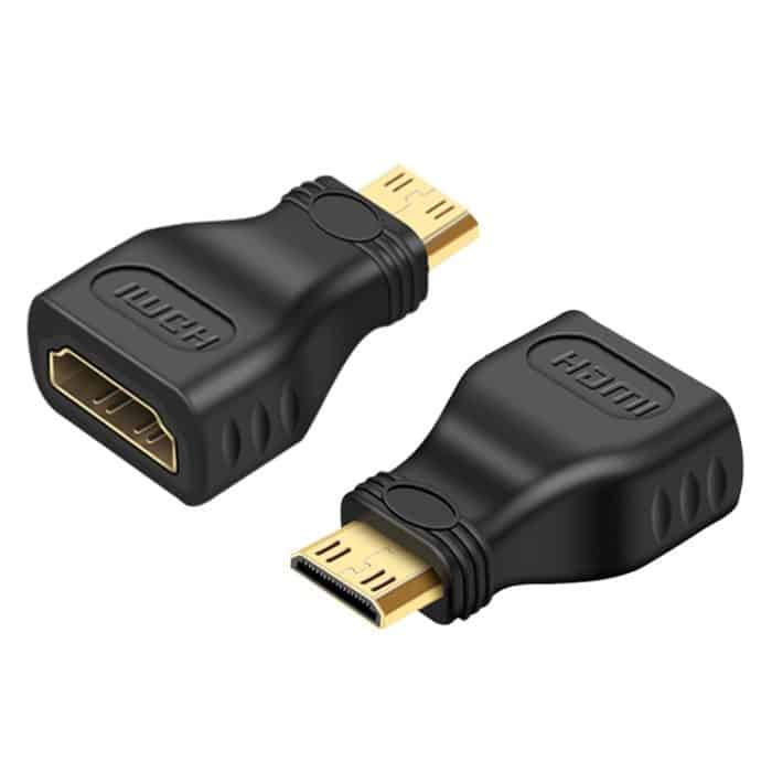 S-PC-0329.jpg Vergoldeter Mini-HDMI-Stecker auf 19-poligen HDMI-Adapter (schwarz) – Bild 1