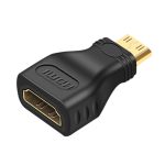 Vergoldeter Mini-HDMI-Stecker auf 19-poligen HDMI-Adapter (schwarz) – Bild 2