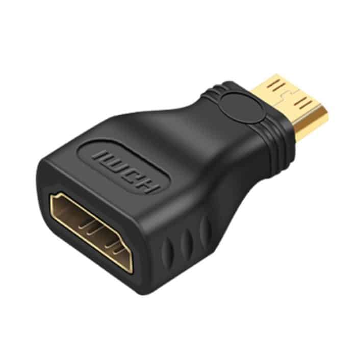 Vergoldeter Mini-HDMI-Stecker auf 19-poligen HDMI-Adapter (schwarz) – Bild 2