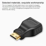 Vergoldeter Mini-HDMI-Stecker auf 19-poligen HDMI-Adapter (schwarz) – Bild 3