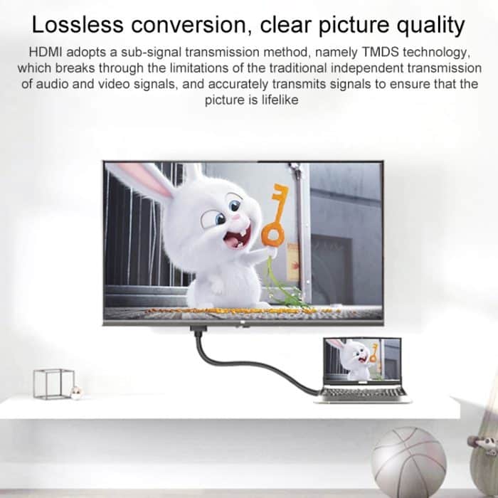 Vergoldeter Mini-HDMI-Stecker auf 19-poligen HDMI-Adapter (schwarz) – Bild 6