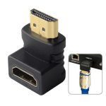 HDMI 19Pin Stecker auf HDMI 19Pin Buchse 90-Grad-Winkeladapter (vergoldet) (schwarz)