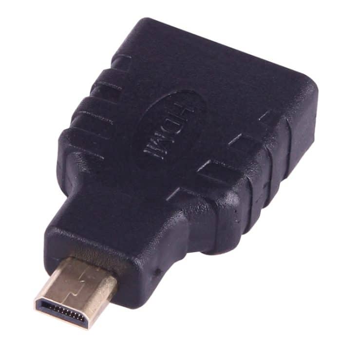Micro HDMI-Stecker auf HDMI-Buchse (vergoldet) (schwarz) – Bild 3