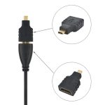 Micro HDMI-Stecker auf HDMI-Buchse (vergoldet) (schwarz) – Bild 6