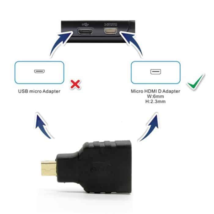 Micro HDMI-Stecker auf HDMI-Buchse (vergoldet) (schwarz) – Bild 7