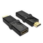 HDMI 19 Pin Stecker auf HDMI 19Pin Buchse SWIVEL (180 Grad) Adapter (vergoldet) (schwarz) – Bild 2