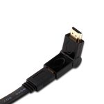HDMI 19 Pin Stecker auf HDMI 19Pin Buchse SWIVEL (180 Grad) Adapter (vergoldet) (schwarz) – Bild 3