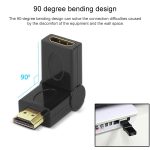 HDMI 19 Pin Stecker auf HDMI 19Pin Buchse SWIVEL (180 Grad) Adapter (vergoldet) (schwarz) – Bild 4