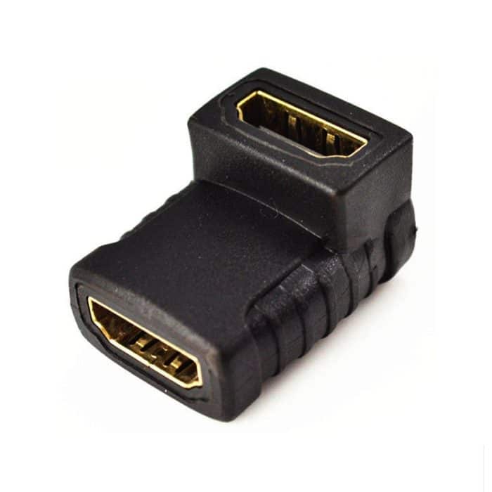 S-PC-0334.jpg HDMI-Winkelkoppler (weiblich zu weiblich) - 90 Grad (vergoldet) (schwarz) – Bild 1