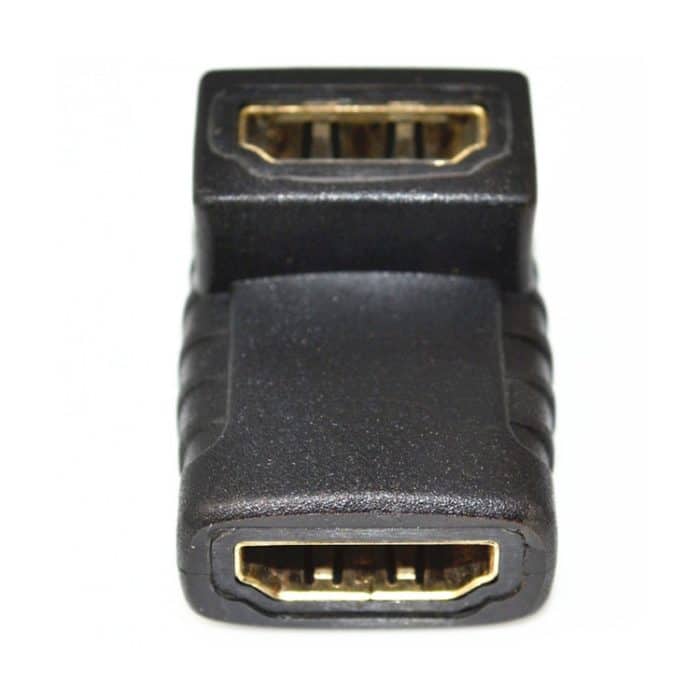 HDMI-Winkelkoppler (weiblich zu weiblich) - 90 Grad (vergoldet) (schwarz) – Bild 2