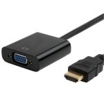 20 cm HDMI 19 Pin Stecker auf VGA Buchse Kabeladapter (schwarz) – Bild 3