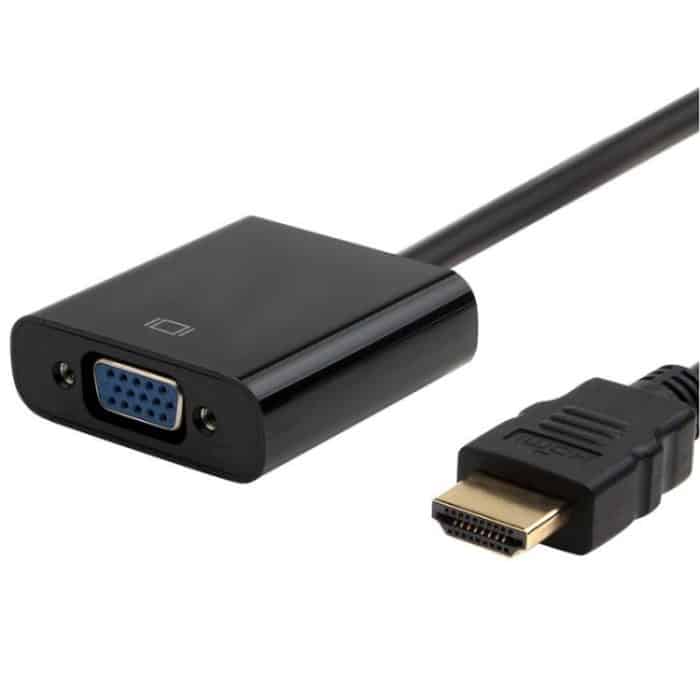20 cm HDMI 19 Pin Stecker auf VGA Buchse Kabeladapter (schwarz) – Bild 3