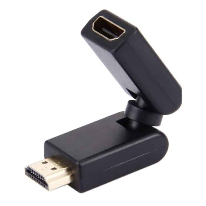 S-PC-0337.jpg HDMI 19-poliger 360-Grad-Schwenkadapter (vergoldet) (schwarz) – Bild 1