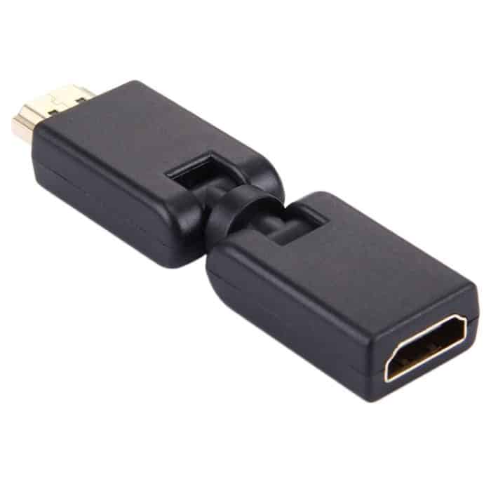 HDMI 19-poliger 360-Grad-Schwenkadapter (vergoldet) (schwarz) – Bild 2