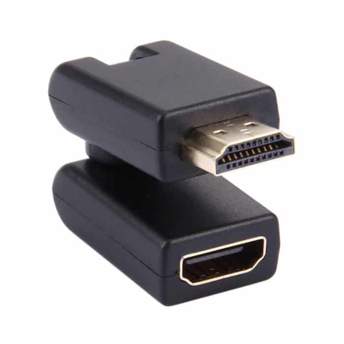 HDMI 19-poliger 360-Grad-Schwenkadapter (vergoldet) (schwarz) – Bild 3