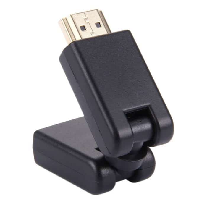 HDMI 19-poliger 360-Grad-Schwenkadapter (vergoldet) (schwarz) – Bild 4