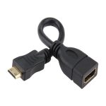 16 cm vergoldetes Mini-HDMI-Stecker auf HDMI 19-poliges Buchsenkabel (schwarz) – Bild 2