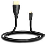 1,8 m vergoldetes 3D 1080P Micro HDMI-Stecker-zu-HDMI-Stecker-Kabel für Mobiltelefon, Kameras, GoPro – Bild 3
