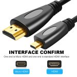1,5 m vergoldetes 3D 1080P Micro HDMI-Stecker-zu-HDMI-Stecker-Kabel für Mobiltelefon, Kameras, GoPro – Bild 2