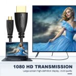 1,5 m vergoldetes 3D 1080P Micro HDMI-Stecker-zu-HDMI-Stecker-Kabel für Mobiltelefon, Kameras, GoPro – Bild 4