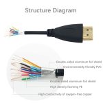 1,8 m HDMI-zu-HDMI-19-poliges Kabel, Version 1.4, Unterstützung für 3D, Ethernet, HD-TV / Xbox 360 / PS3 usw. (vergoldet) (schwarz) – Bild 4
