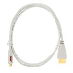 Vergoldetes Micro-HDMI-Stecker-HDMI-Steckerkabel, Version 1.4, Länge: 1 m (weiß) – Bild 2