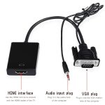 VGA + Audio zu Full HD 1080P HDMI Video Converter Box Adapter für HDTV – Bild 3