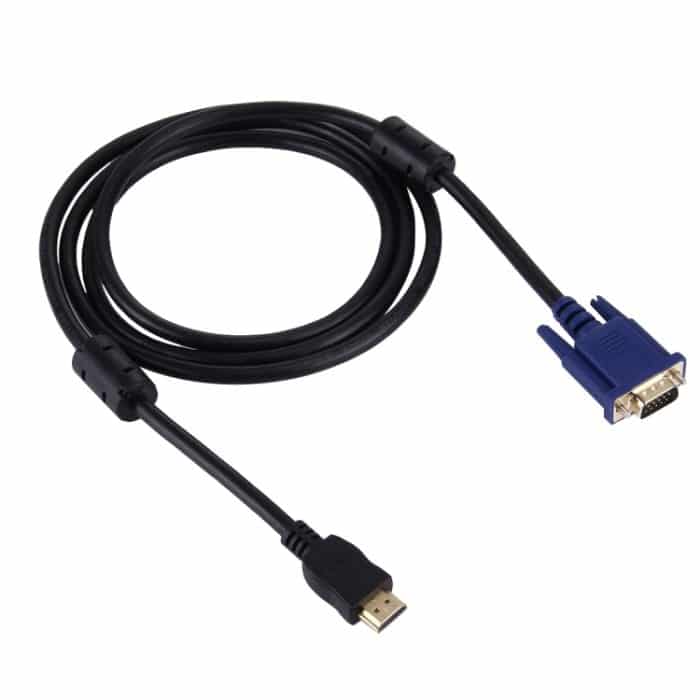 1,8 m HDMI-Stecker auf VGA-Stecker 15-poliges Videokabel (schwarz) – Bild 2