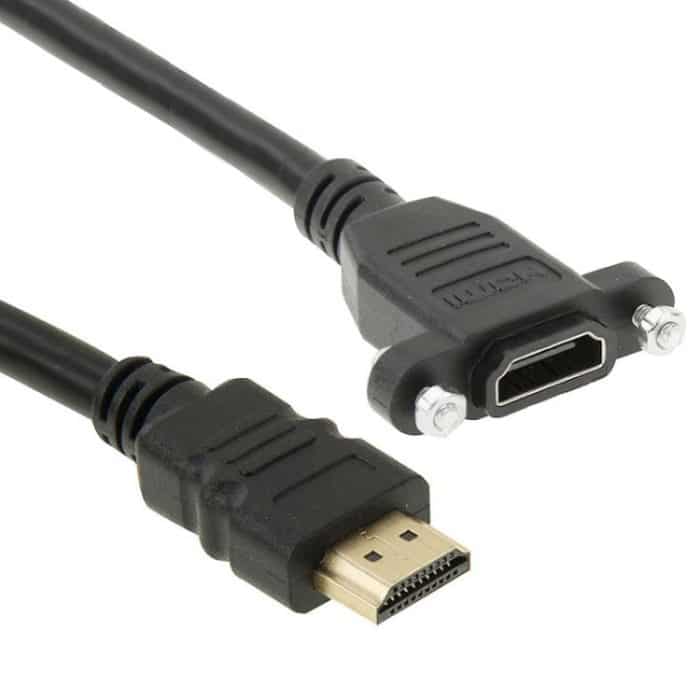 50 cm High Speed ​​HDMI 19-poliges Stecker-zu-HDMI 19-poliges weibliches Anschlussadapterkabel (schwarz) – Bild 2