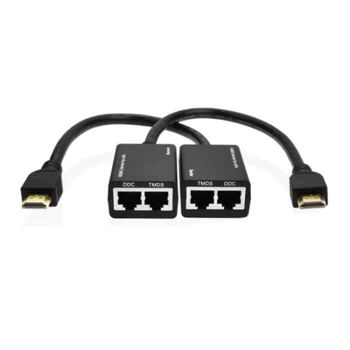 HDMI Extender von Cat5e / 6 LAN-Kabel 30M / 1080P (schwarz) – Bild 2