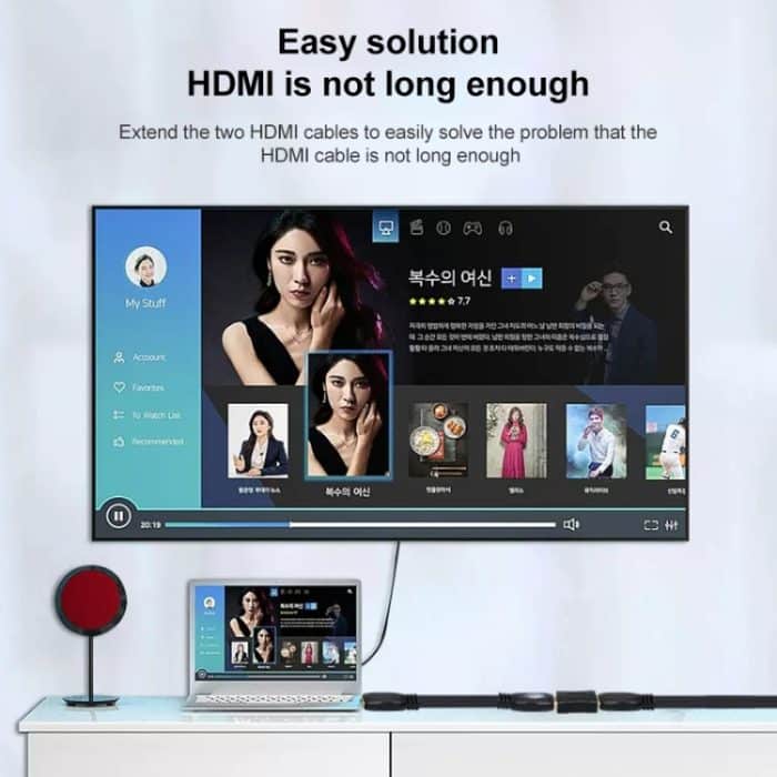 Vergoldeter HDMI 19-poliger Buchse zu HDMI 19-poliger weiblicher Adapter, CF zu CF. – Bild 5